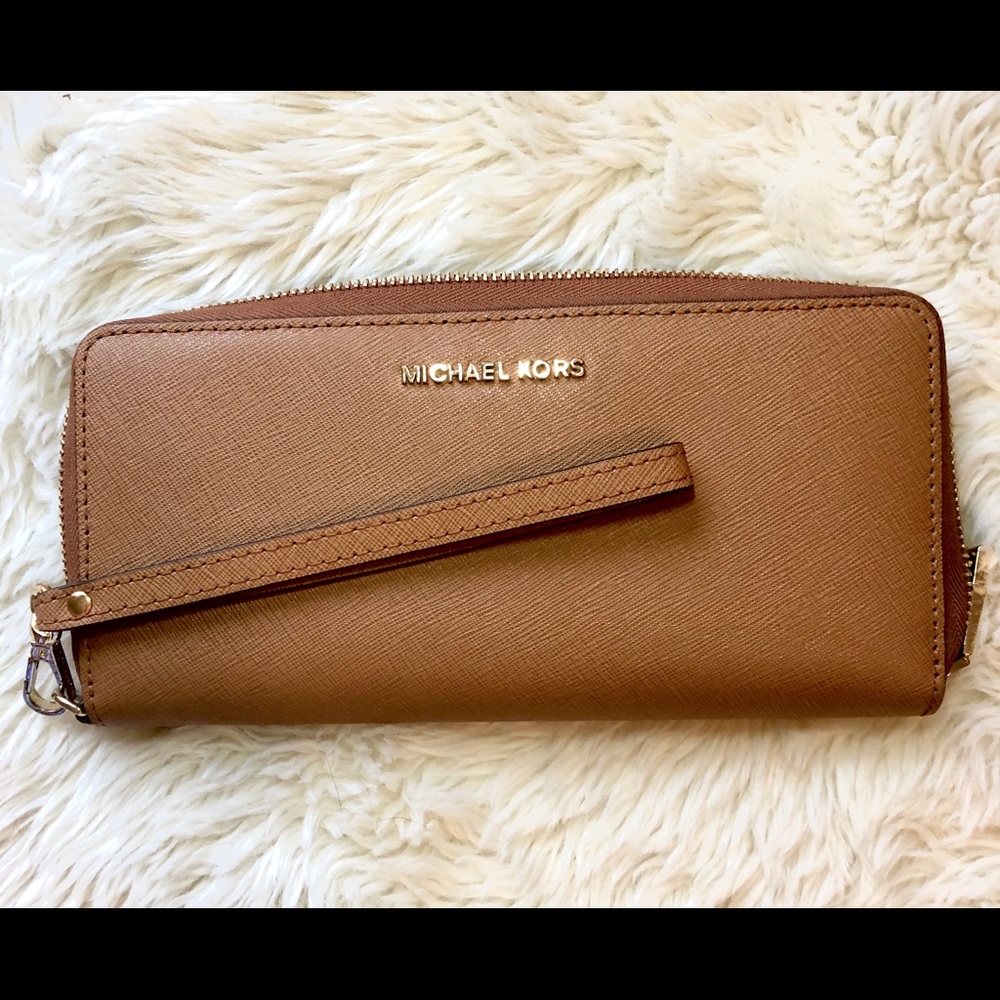 Large Brown MK Zip Wallet
